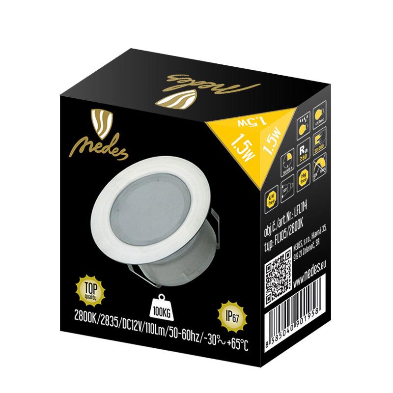 LED vonkajšie podlahové svetlo 1,5W / IP67 FL105 / 2800K - LFL114 – Obrázok 4