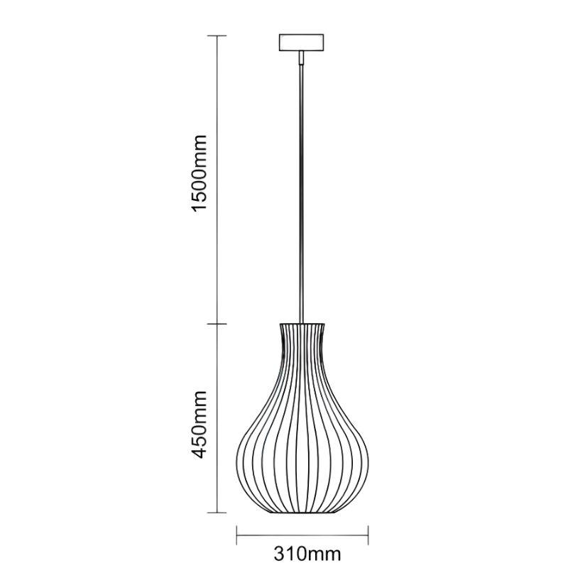 Závesný luster z masívneho dreva E27 / 310 - WRE091 – Obrázok 9