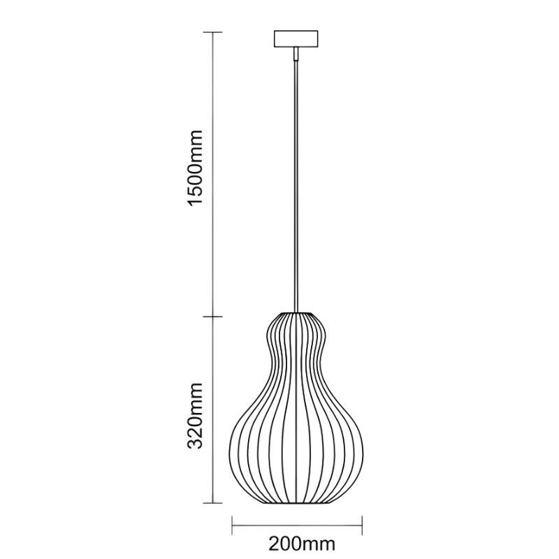 Závesný luster z masívneho dreva E27 / 200 - WRE111 – Obrázok 3