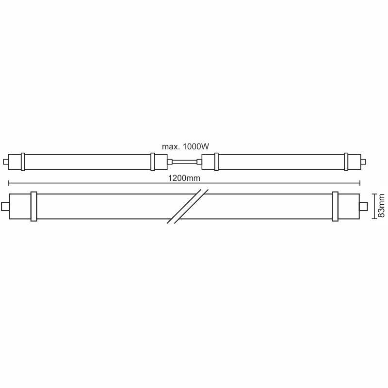 LED technické nadpájacie núdzové svietidlo 40W / 5W / IP65 / 1200 / 4000K / E - LNL324/3E – Obrázok 6
