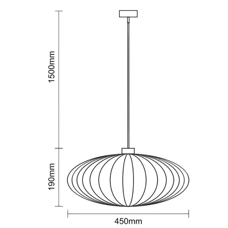 Závesný luster z masívneho dreva E27 / 450 - WRE131 – Obrázok 4
