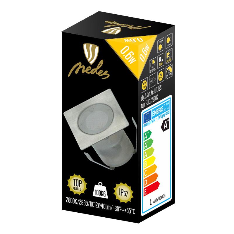 LED vonkajšie podlahové svietidlo 0,6W / IP67 FL113 / 2800K - LFL112S – Obrázok 4