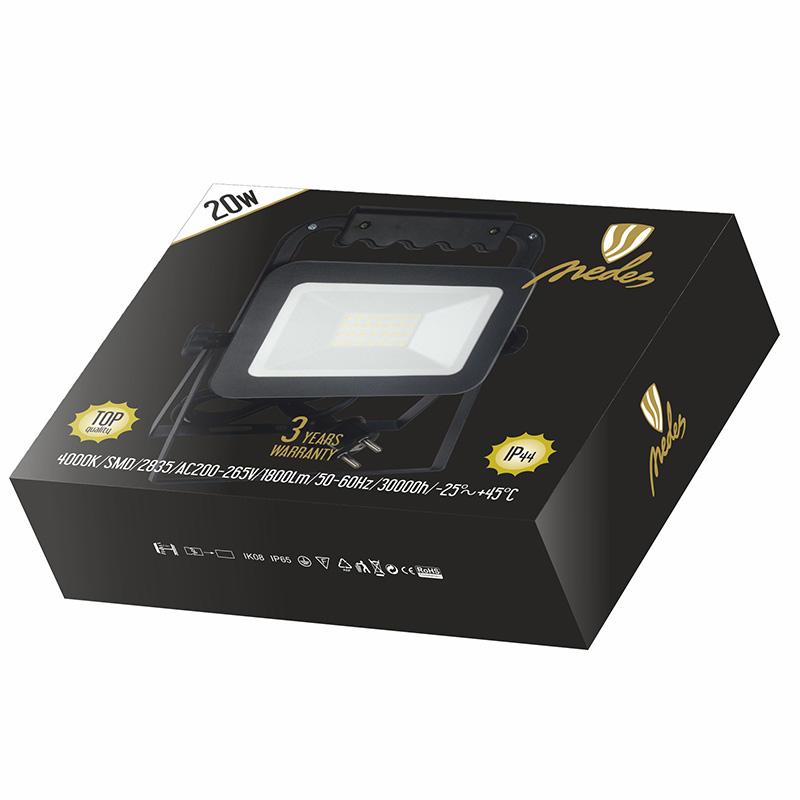LED HQ reflektor 20W s držiakom / 4000K / BK / H - LF2022H – Obrázok 3