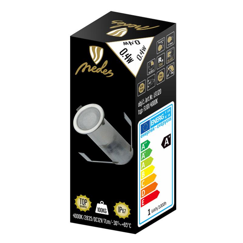 LED vonkajšie podlahové svetlo 0,4W / IP67 FL101 / 4000K - LFL120 – Obrázok 3