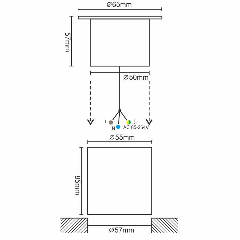 LED vonkajšie podlahové svietidlo 4W / IP67 GL501 / 2800K - LGL514 – Obrázok 4