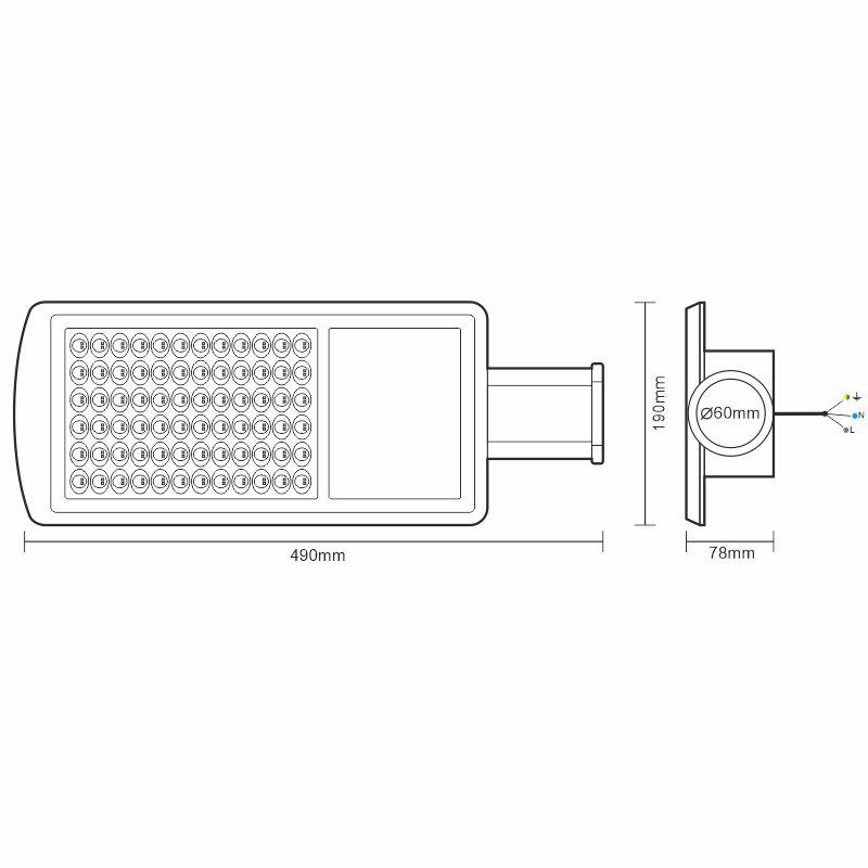 LED pouličné osvetlenie 60W / 2700K - LSL512 – Obrázok 8