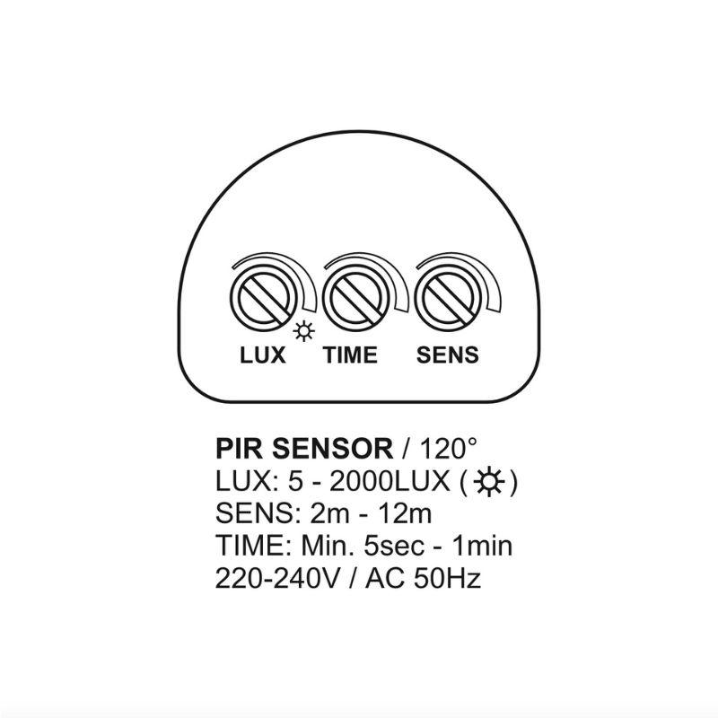 Vonkajší LED reflektor s PIR senzorom 24W / 4000K - LFX021 – Obrázok 4