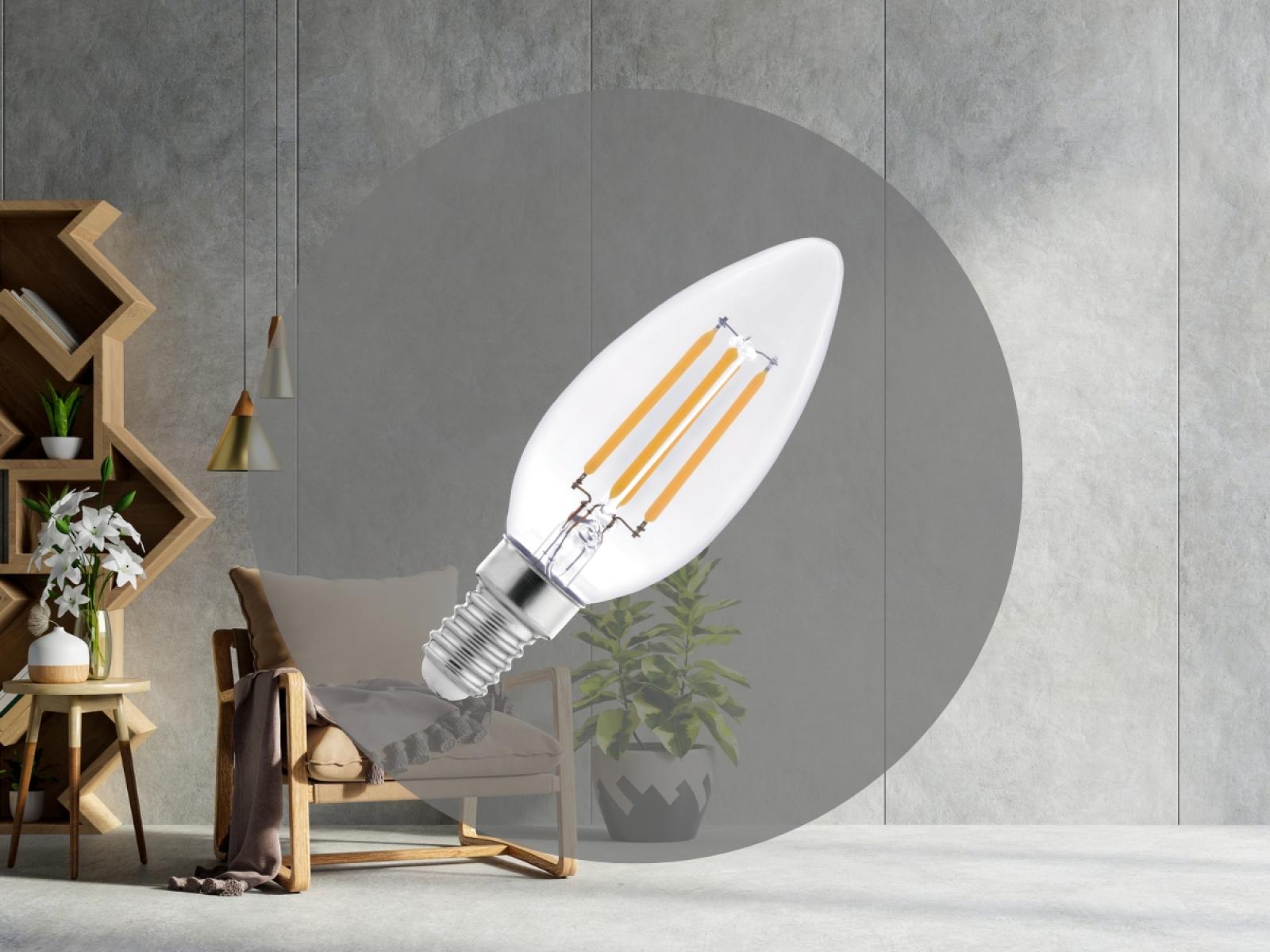 LED žiarovka / filament 4W - C35 / E14