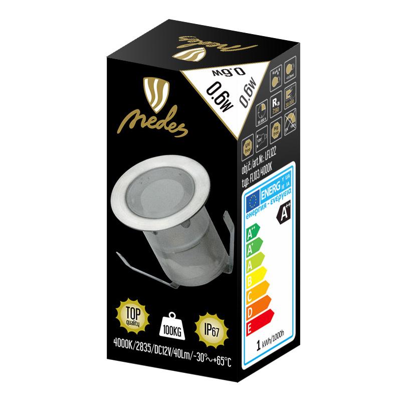 LED vonkajšie podlahové svietidlo 0,6W / IP67 FL103 / 4000K - LFL122 – Obrázok 2