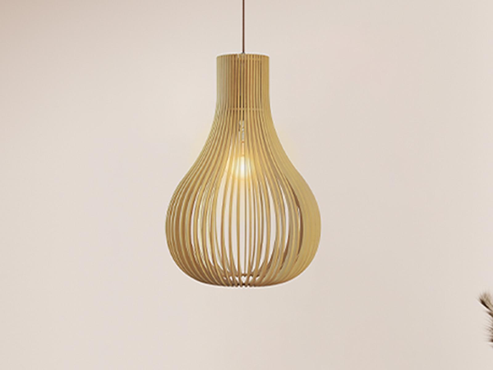 Závesný luster z masívneho dreva E27 / 380 - WRE082 – Obrázok 2