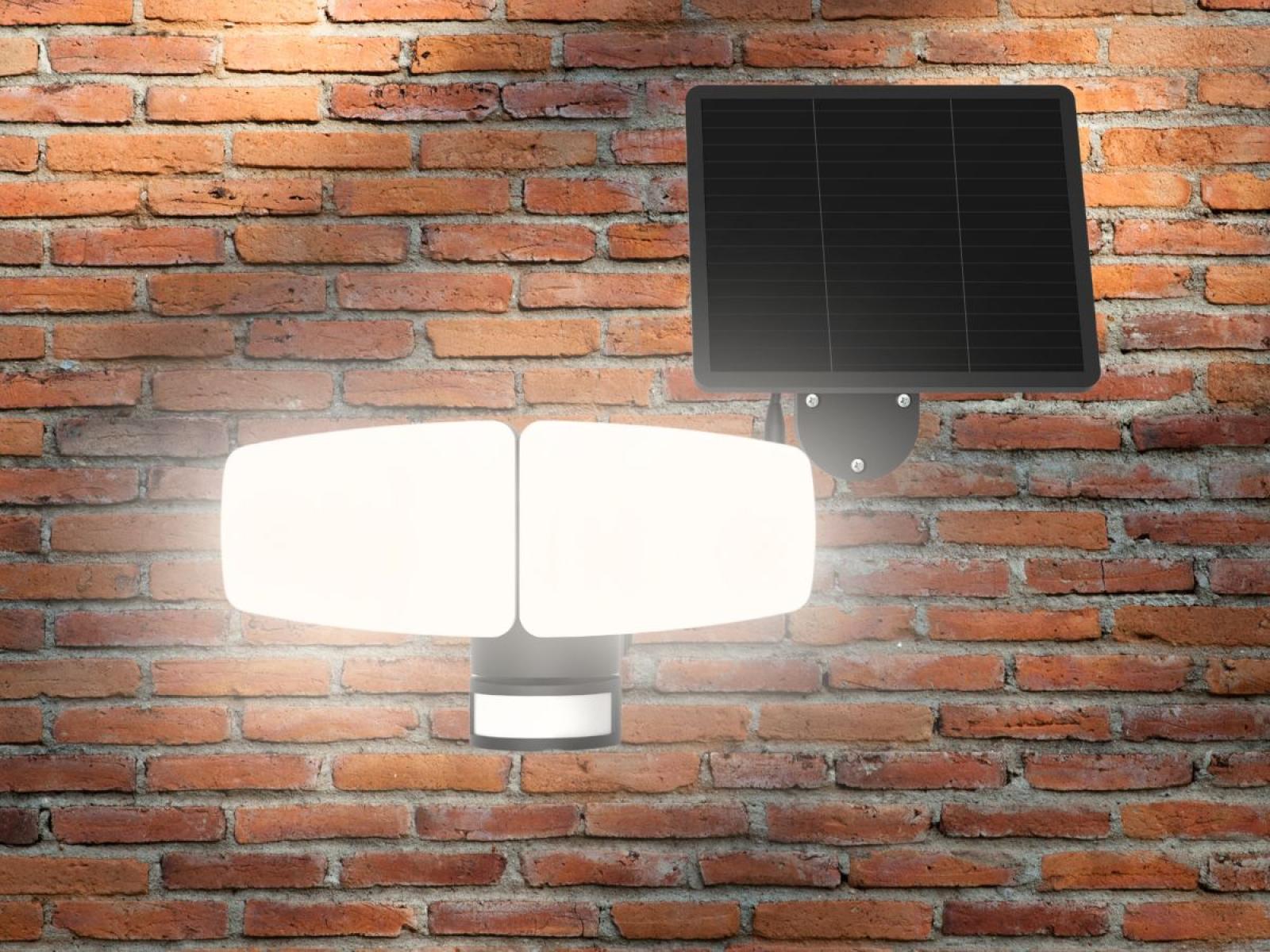 LED čierne vonkajšie solárne svietidlo so senzorom 12W / 3000K - 4100K - 6500K - LS023 – Obrázok 12