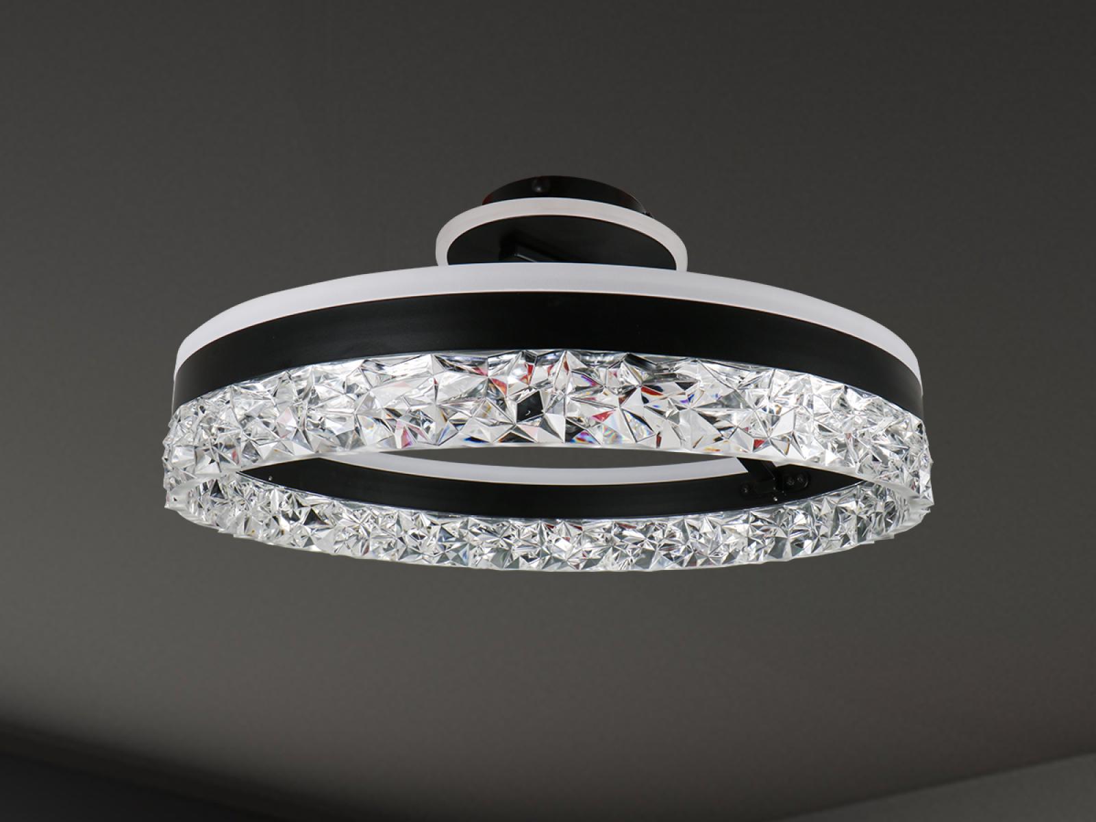 LED luxusné stropné krištáľové svietidlo s diaľkovým ovládačom 85W - TA1306/B