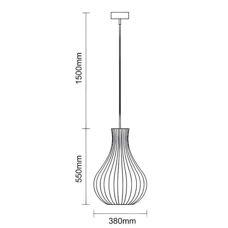 Závesný luster z masívneho dreva E27 / 380 - WRE092 – Obrázok 9