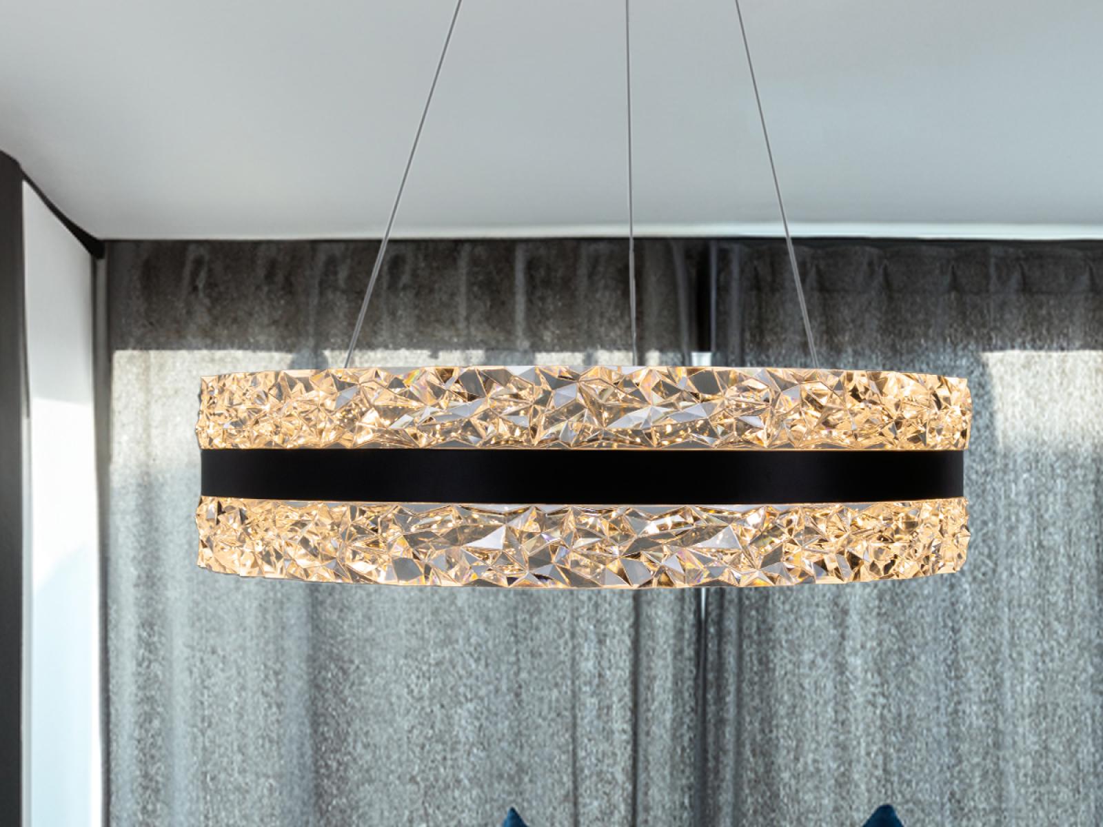 LED luxusné závesné krištáľové svietidlo s diaľkovým ovládačom 80W - TA2303/B – Obrázok 5
