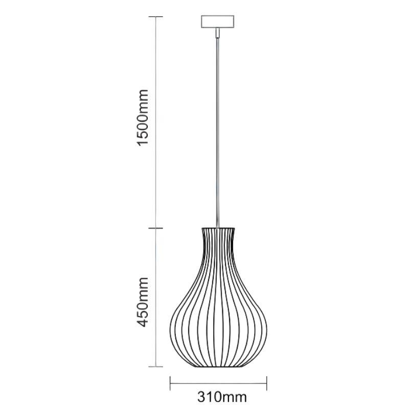 Závesný luster z masívneho dreva E27 / 310 - WRE081 – Obrázok 9