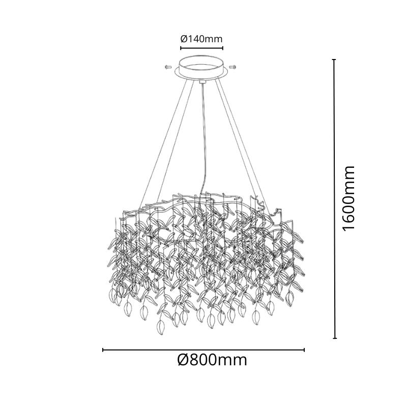Luxusný závesný krištáľový luster 12 x G9 - CA011/800 – Obrázok 7