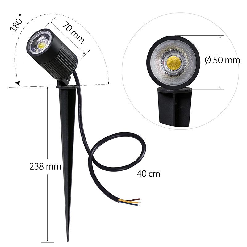 LED záhradné svietidlo 7W / IP67 / 2800K - LGL413 – Obrázok 6
