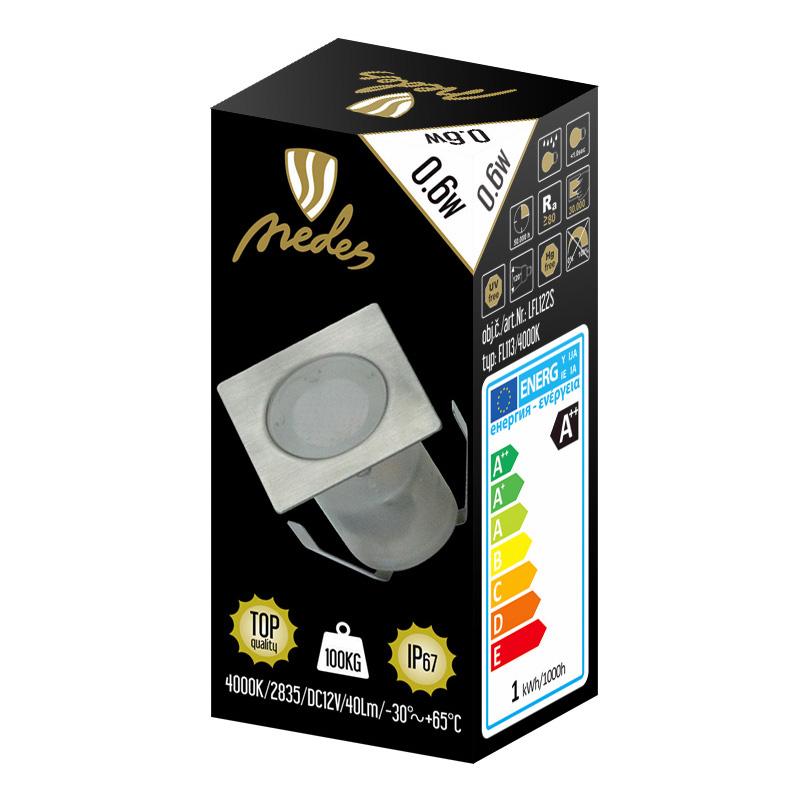 LED vonkajšie podlahové svietidlo 0,6W / IP67 FL113 / 4000K - LFL122S – Obrázok 3