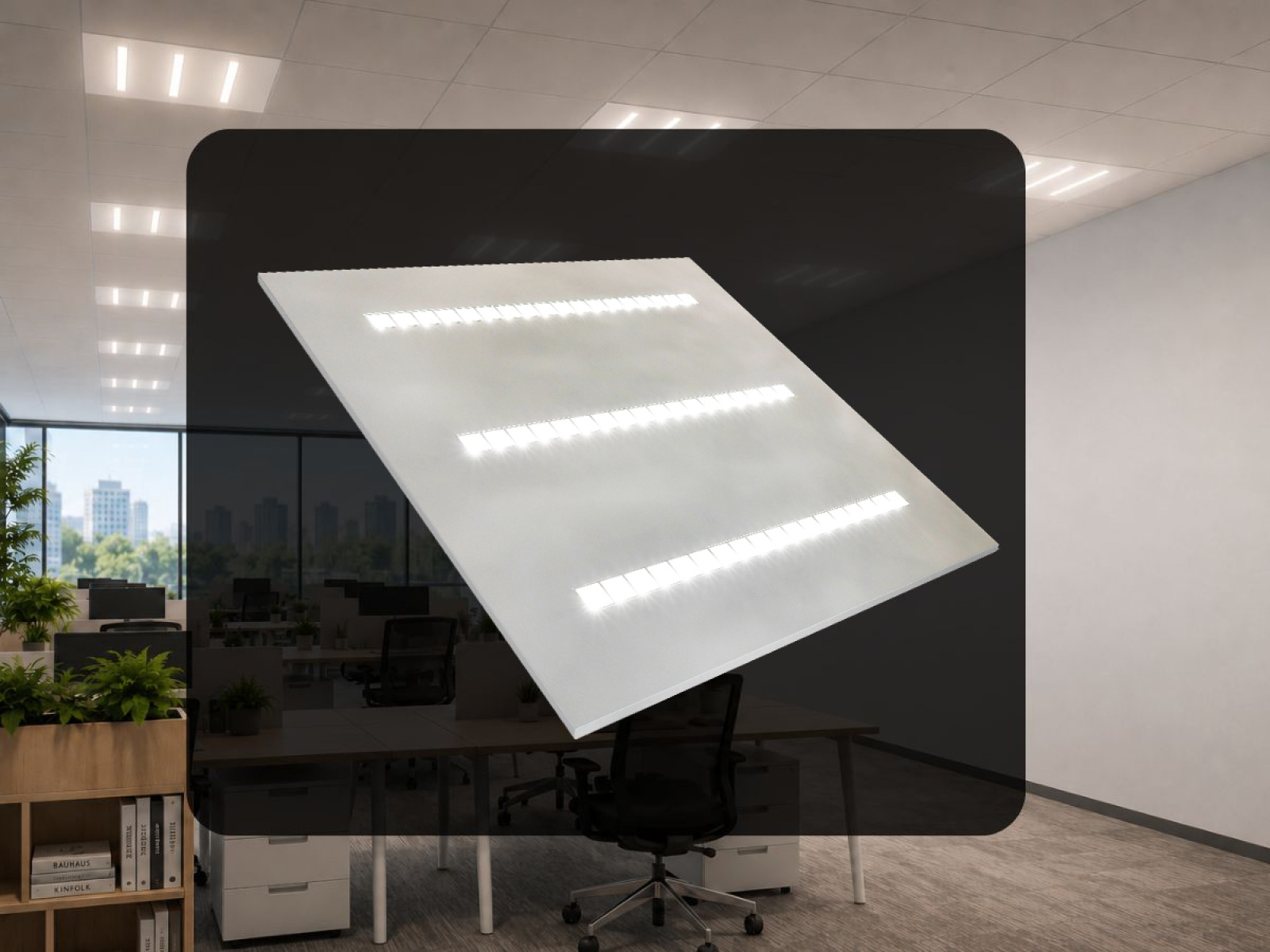 LED podhľadový panel 36W / 595x595 / SMD / 4000K / WH / UGR16 - PL122 – Obrázok 7